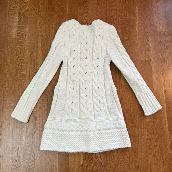 Vintage Ivory Cable Knit Button Down Cardigan With Pockets Women Size Small - Picture 9 of 14